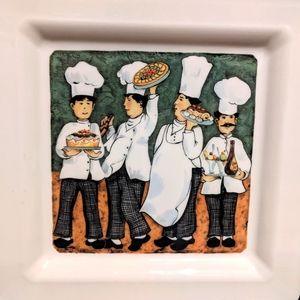 Brunelli Italian Four Chefs Dinner Plate Green